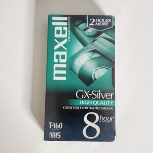 Maxell Standard GX-Silver T-160 1 X 160 Min High Quality VHS Video Cassette